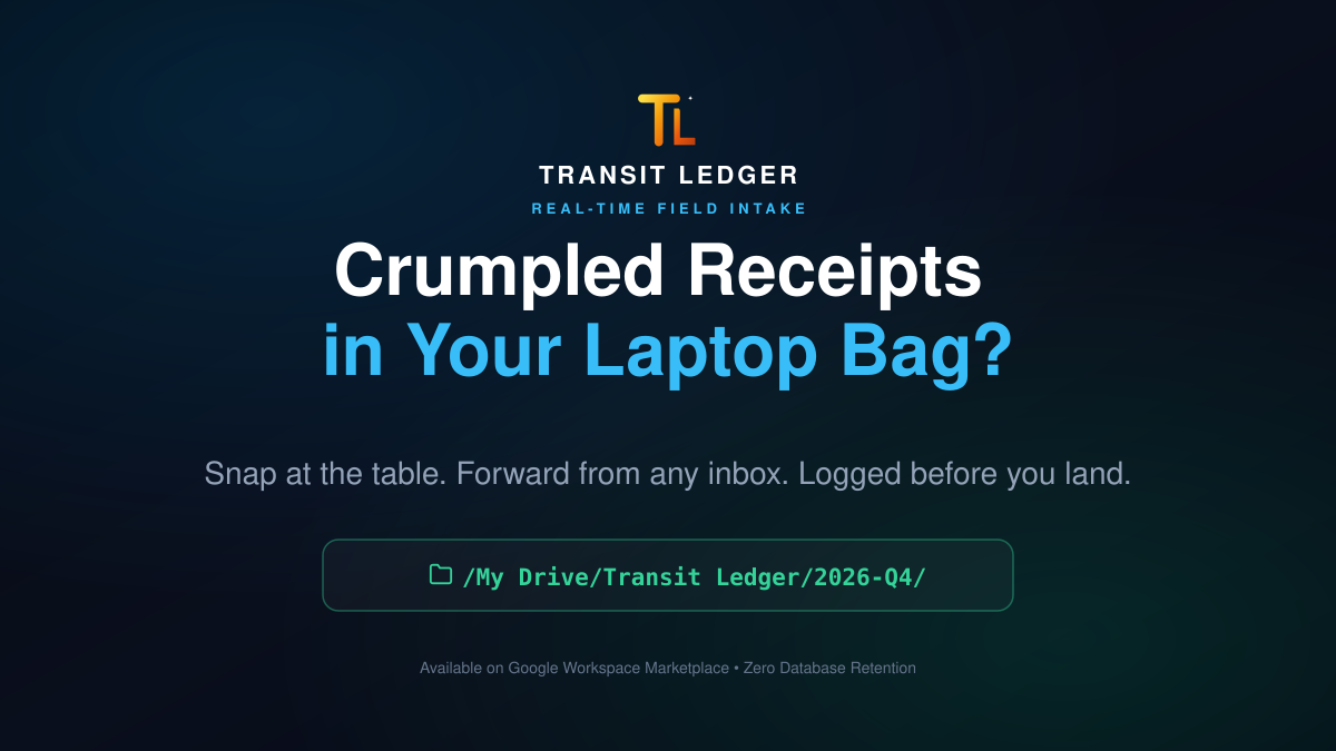 The Travel Expense Envelope: Real-Time Mobile Receipt Intake for Google Sheets™