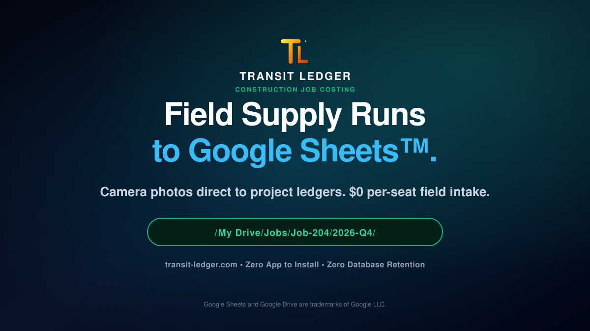 Construction & Trades: Routing Supply Runs to Project Ledgers (Without Per-Seat App Taxes)