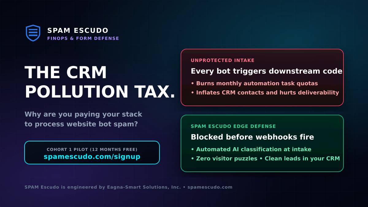 The CRM Pollution Tax: Why You're Paying Zapier and HubSpot to Process Spam